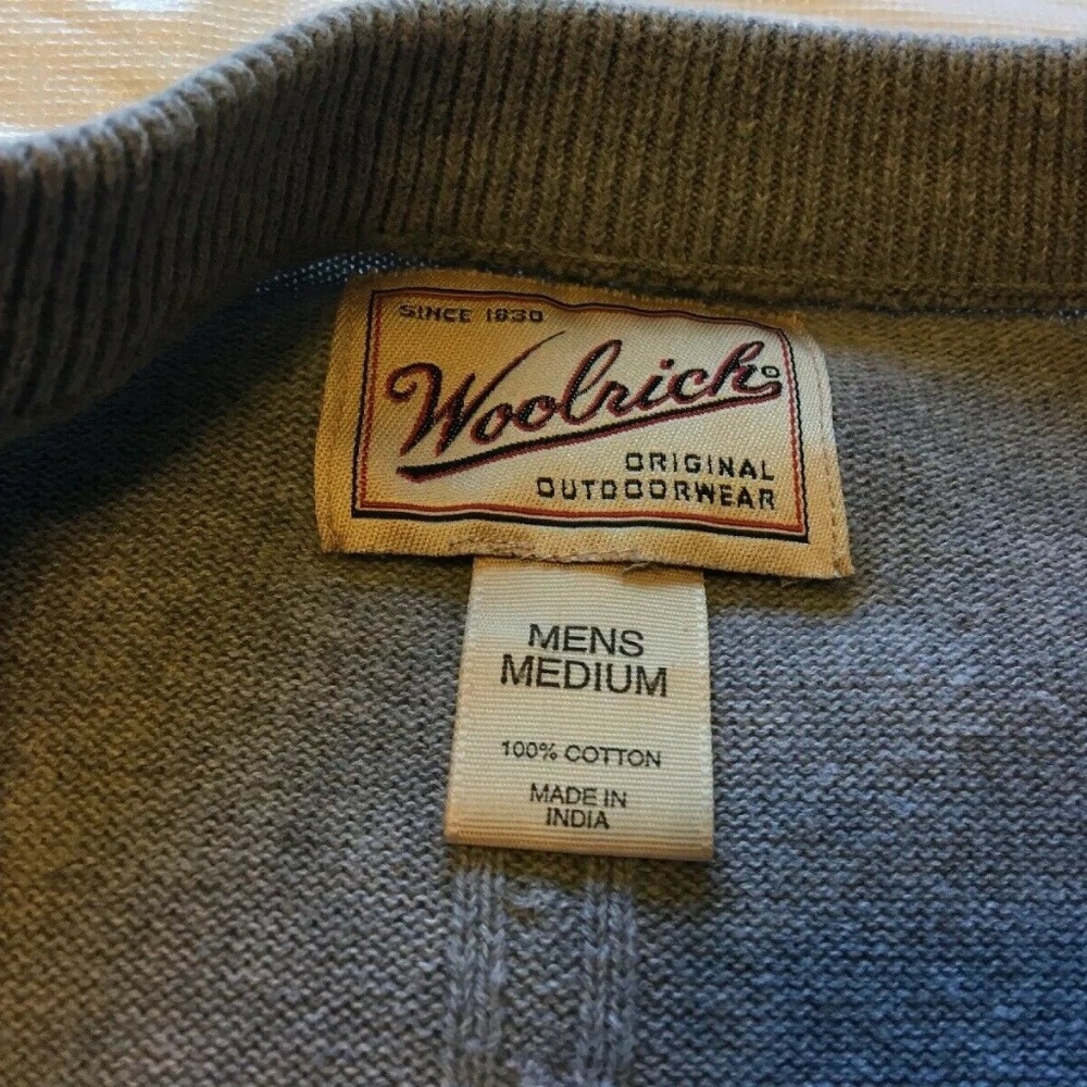 Woolrich's Men's M gray sweater cable knit cotton - Picture 3 of 6